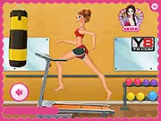 Anna Gym Workout game image showing Anna exercising with weights at the gym, preparing to get in shape for summer