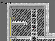 Radiance Devices game screenshot, colored laser puzzle, shooting pads to unlock doors, free online logic game
