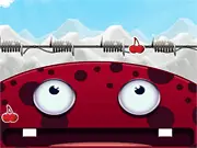 Fruity Monster free online physics puzzle game moving barbed wire to feed fruit on PlayArcadeHub.Net