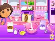 Play Dora Cupcake Cooking free online game, baking and decorating cupcakes with Dora the Explorer