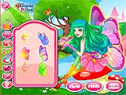 Flower Fairy in the Butterflies dress up game screenshot - a beautiful fairy character with delicate wings and a floral crown