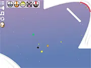 Screenshot of the Pyjama Jump Xtreme online game showing a character in pajamas launching high into the air from a bed