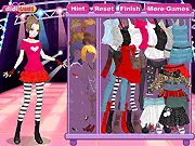 Dancing on the Stage Dressup online game showing a dancer in a custom outfit ready for performance