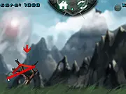 Screenshot from Castle Mania Crush online game showing a projectile hitting a stone castle causing debris and structural collapse