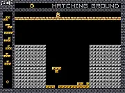 Gameplay screenshot of Dungeon Blocks showing colored blocks and strategically placed 'holes' that form imp dungeons.