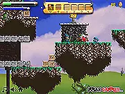 Once in the Cave free online game, retro pixel art RPG platformer, wizard casting spells and brewing potions to defeat voodoo creatures