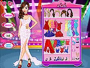 Screenshot of the Tango Lover dress up game showing a female tango dancer and a selection of red and black dresses with high slits and ruffles, alongside dance shoes and accessories.