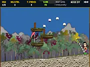 Jewel Golf 2 online game featuring a girl golfer on a mini golf course collecting glittering jewels and gems