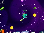 Harmony Keeper free online game image of a player-controlled planet-eating entity in outer space with stars and enemies