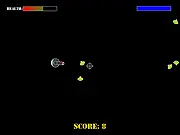Screenshot of the Evolver online point and click shooter game with the tank defending against enemy ships