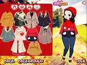 Walking in Cold online free game, stylish girl wearing warm clothes and winter accessories for a walk in the park