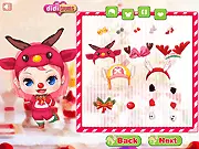 Screenshot of the Elk Dwarves Dress Up game showing cute student characters dressed in fantasy costumes with elk antlers and dwarf hats for a party.
