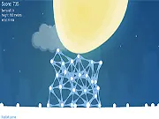 Impulse J5 Nights game screenshot showing connected glowing balls forming a 3D geometric structure in the dark