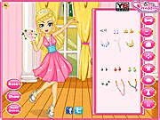 Bouquet Bridesmaid dress up game screenshot showing Jill, a beautiful bridesmaid in an elegant dress, holding the lucky wedding bouquet