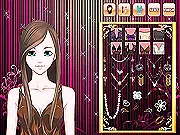 Screenshot of Glamour Make up game showing a fashionable girl with styled hair and makeup, free dress-up game online