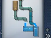 Free online puzzle game Liquid Measure Crystal Water Pack playing on PlayArcadeHub, showing water routing to pots