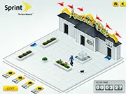 Now Network Traffic Control game screenshot showing directional arrows guiding multiple small figures towards different colored doors, play free online
