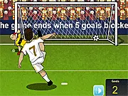 Penalty Shoot-Out of Destiny gameplay screenshot, a football being kicked towards a goal during a shootout, Free Online Penalty Game