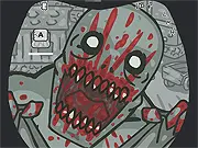 Rezer: Zombie Hunter free online game screenshot, showing a character fighting a horde of zombies with a knife and a bow in a dark setting