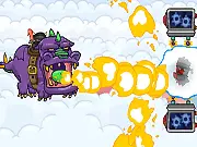 Super Chibi Knight game screenshot showing the knight hero fighting a monster in a 2D action RPG world, play free online
