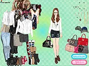 Diamond Lattice Sweater Dress Up online game showing a styled character wearing an academic retro outfit