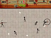 Stickman character fighting and killing 'Walking Sticks' in the action game The Walking Stick 2