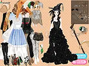 Screenshot of Black and White Witch game showing a dark magic witch and a light magic witch avatar