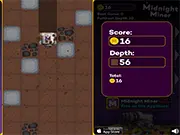 Midnight Miner free online game. Explore earthen depths by moonlight to collect silver, gold, rubies, and diamonds in this tunneling adventure game.