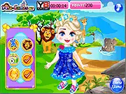 Elsa Safari Slacking 8 game screenshot, Princess Elsa slacking, fun free online game, safari adventure