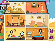 Egyptian Princess Doll House Decor online game screenshot, play free historical design and decoration game