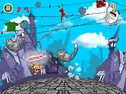 Puppy Chappy dodging rabid cats in the free online arcade survival game