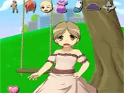 The main screen of the Cute Spring Fashion dress up game, showing a female character modeling a stylish, light springtime outfit with a floral pattern.