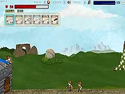 Reigning Arrows gameplay screen showing a castle wall defense against invading fantasy enemies with special arrows