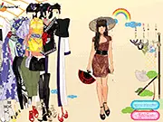 Korean Woman Dress Up free online game screenshot, featuring K-Fashion outfits and makeup styling.