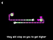 Tough Love Machine online game screenshot showing two separated hearts on a complex platform with various movable geometric shapes and obstacles. Play free physics puzzle.
