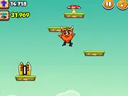 A Viking character jumping between platforms in the Viking Adventure endless jumper online game