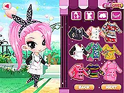 Gameplay screenshot of the Sunny Day Friends Dress Up game showing two girl characters, Hilda and Ria, dressed in bright casual clothes, ready to play outside on PlayArcadeHub.