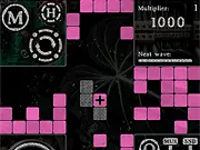 Quadroscope puzzle game screenshot, line clearing with intense graphical effects, play free online