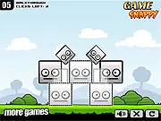 Play Arranje That New Level Pack free online, physics puzzle game, click to remove blocks, gravity challenge