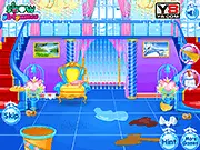 Play Elsa Royal Room Cleanup online free game, featuring Elsa cleaning her royal living room and bedroom