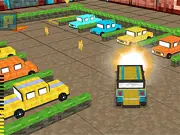 The Mega Parking Blocks free online game, Minecraft parking simulator, precision driving game