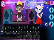 Tom the DJ mixing music and Angela dancing at the disco party in the free online game