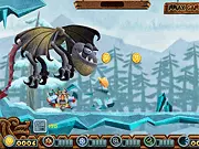 Run Viking Run game screenshot showing a Viking running from a dragon and collecting gold coins