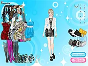 Cool Ice Blue free online dress up game screenshot showing a girl with silver-white hair in an irregular ice blue outfit
