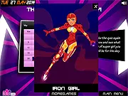 Super Girl Quiz game screenshot, cartoon girl characters dressed as superheroes, online personality test game
