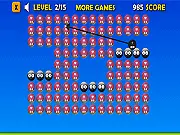 Screenshot of Balland game showing a maze-like level with the main character navigating a path to collect brightly glowing pink balls