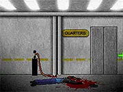 Don't Escape 3 free online space horror game screenshot showing a dark spaceship corridor