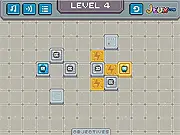 Botiada free online robot puzzle game uniting colored Bots with Energy Cells
