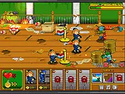 A group of armed survivors strategically defending a base from an approaching horde during the Zombie Riot online strategy game