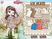 Linen Fashion Dress Up game screen, model wearing a chic white linen maxi dress and wide-brimmed hat, summer resort fashion